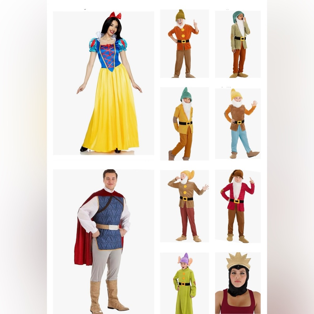 !!10 Costumes!! Disney - Snow White and Dwarfs Kids Costume Set